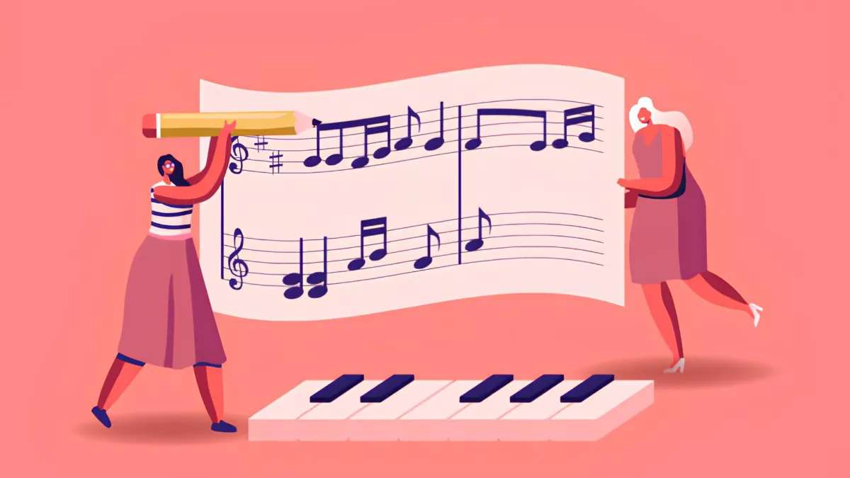 Classical instruments arranged for a music lesson